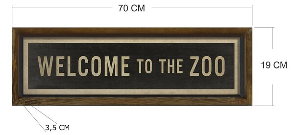 ASIR Nástěnný obraz WELCOME TO THE ZOO 19 cm MDF