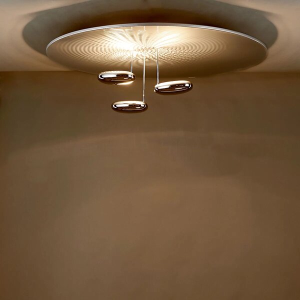 Artemide 1474W10A Droplet, designové stropní svítidlo, 3x29W LED 2700K stmívatelné, chrom-hliník, prům. 110cm