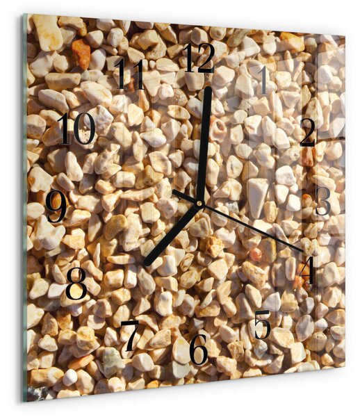 Skleněné hodiny na stěnu Štěrk zskc-30x30-00180642
