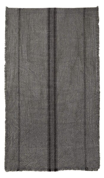 Bavlněný běhoun Dark Grey Striped Fringes 40x140cm