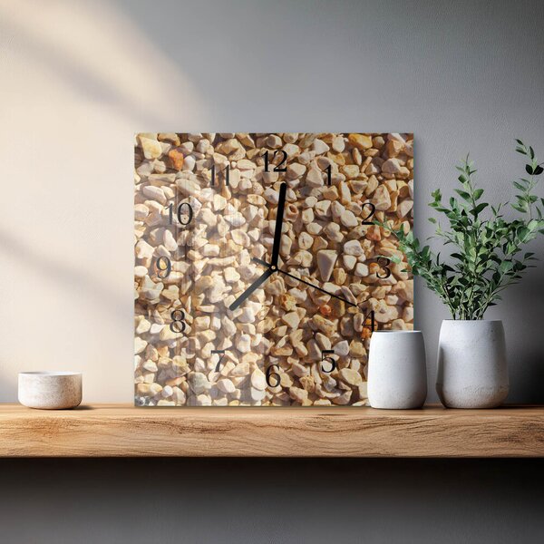 Skleněné hodiny na stěnu Štěrk zskc-30x30-00180642