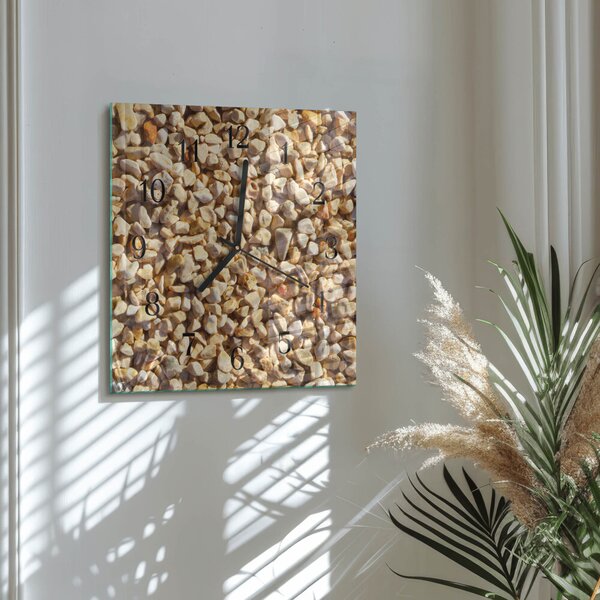 Skleněné hodiny na stěnu Štěrk zskc-30x30-00180642