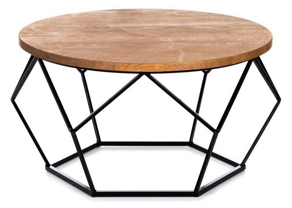 HowHomely Konferenční stolek OAKLOFT 40x70 cm černá/dub DD0057