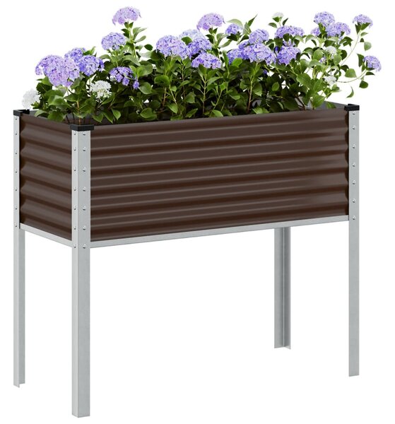 Zahradní truhlík hnědý 100 x 41 x 90 cm ocel