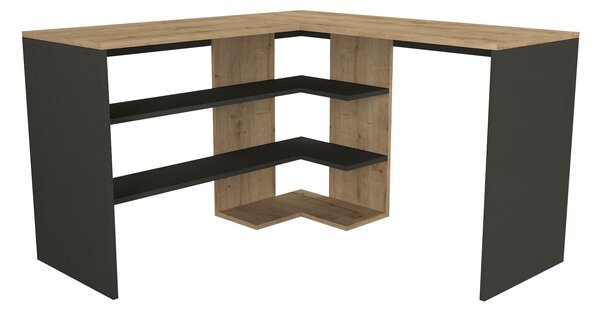 VerDesign STICH rohový pracovní stůl, sapphire/antracit