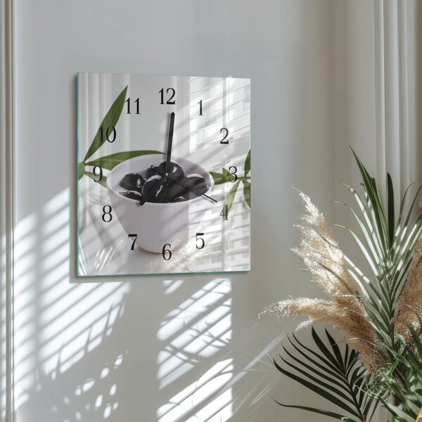 Skleněné hodiny na stěnu Olivy zskc-30x30-00180317