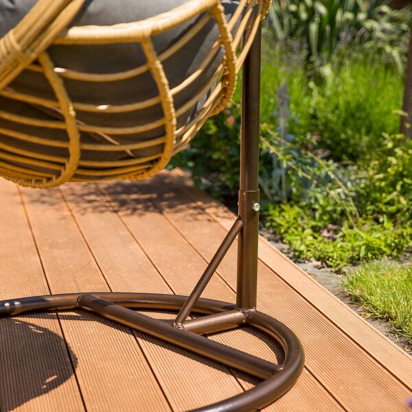 Zahradní houpací závěsné křeslo z technorattanu Eduard Beige PATIO 47258