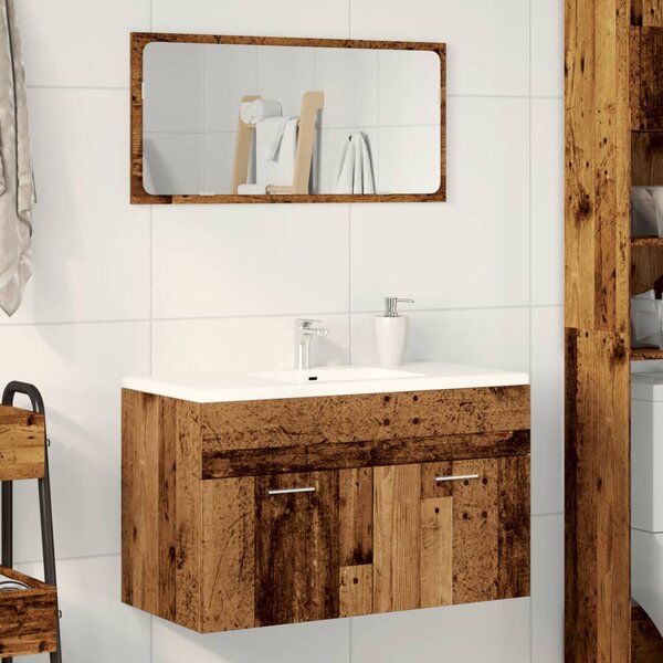 Koupelnová skříňka pod umyvadlo old wood 90x38,5x46 cm kompozit