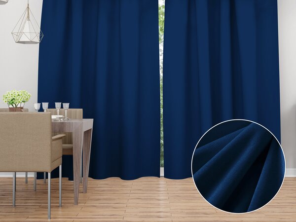Biante Sametový závěs Velvet Premium SVP-036 Námořnická modrá - šířka 135 cm 135x140 cm