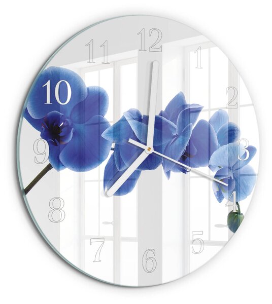 Skleněné hodiny na stěnu Orchidej zsob-fi30-00084722