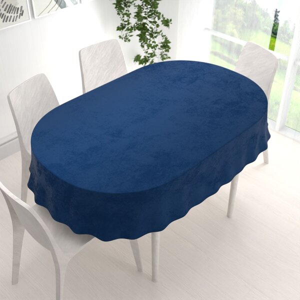 Biante Sametový oválný ubrus Velvet Premium SVP-036 Námořnická modrá 60x100 cm