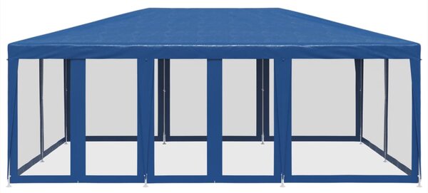 Party stan s 12 síťovanými bočnicemi modrý 6 x 4 m HDPE