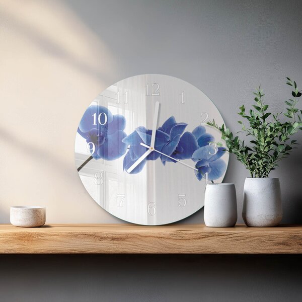 Skleněné hodiny na stěnu Orchidej zsob-fi30-00084722