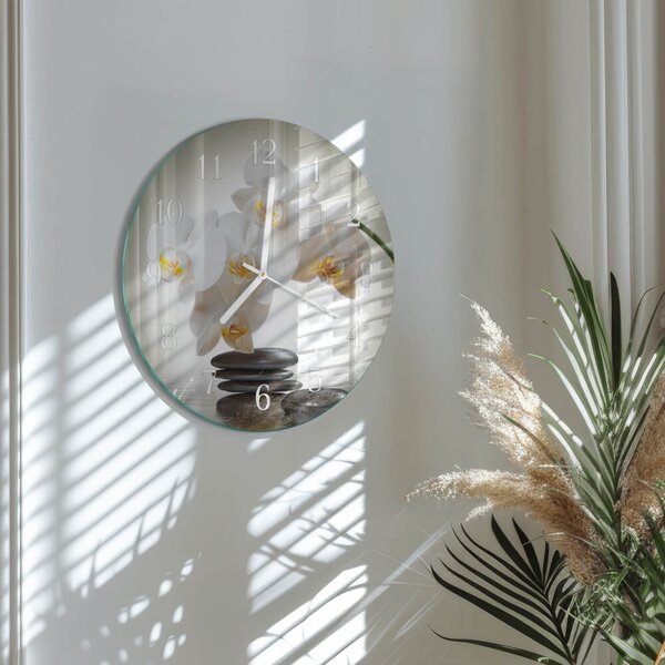 Skleněné hodiny na stěnu Orchidej zsob-fi30-00058670