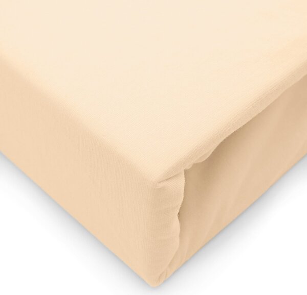 ELASTICKÉ JERSEY PROSTĚRADLO 180X200 CM, VÝŠKA 30 CM PÍSKOVÁ