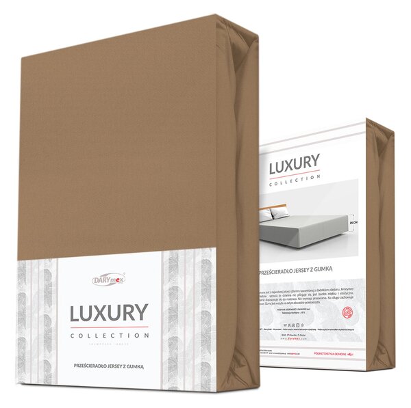 ELASTICKÉ JERSEY PROSTĚRADLO 90X200 CM, VÝŠKA 30 CM HNĚDÁ