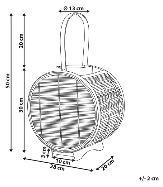 Lucerna BISTAL Ratan 30 cm Přírodní