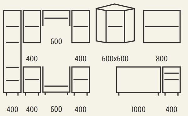 VerDesign RIZAM rohová kuchyňská linka MDF, bílá
