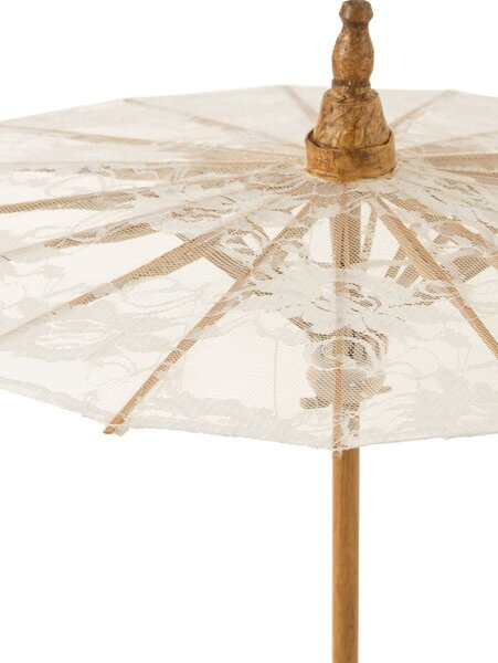 Přírodní slunečník do ruky s krajkou Paeso - Ø44*54cm - J-Line by Jolipa
