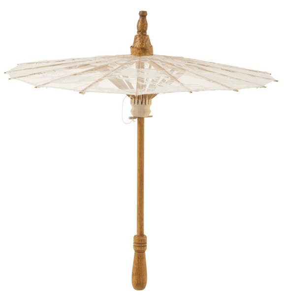 Přírodní slunečník do ruky s krajkou Paeso - Ø44*54cm - J-Line by Jolipa