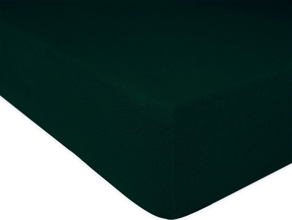 FROTÉ PROSTĚRADLO PREMIUM 90X200 CM TMAVĚZELENÉ