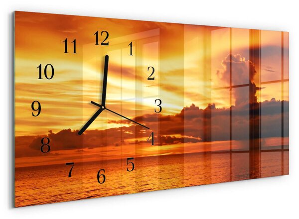 Skleněné hodiny horizontální Západ zsppc-60x30-00295309