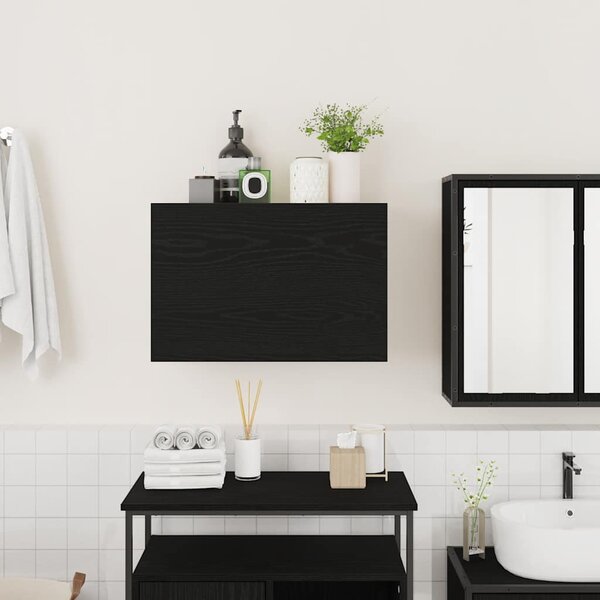 Koupelnová nástěnná skříňka černá 60x25x40 cm kompozitní dřevo