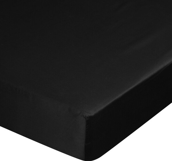 MAKOSATENOVÉ PROSTĚRADLO DINA 160X210 CM ČERNÁ