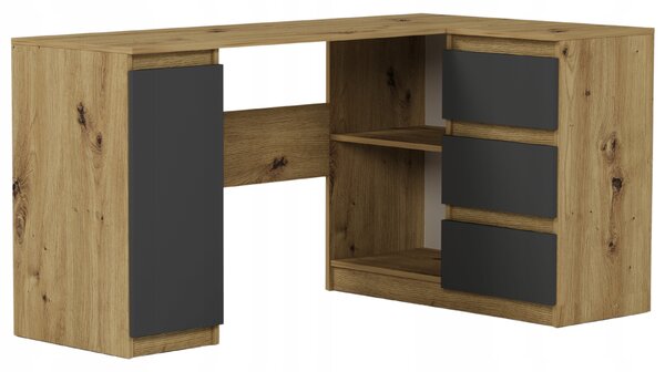 Rohový PC stolek Nyper (artisan + antracit). Akce -18%
