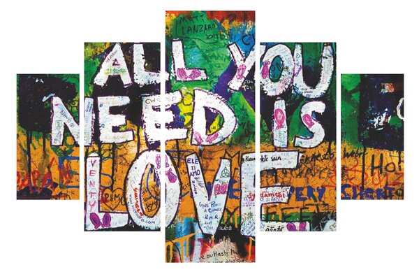 ASIR Sada nástěnných obrazů ALL YOU NEED IS LOVE 92 cm MDF