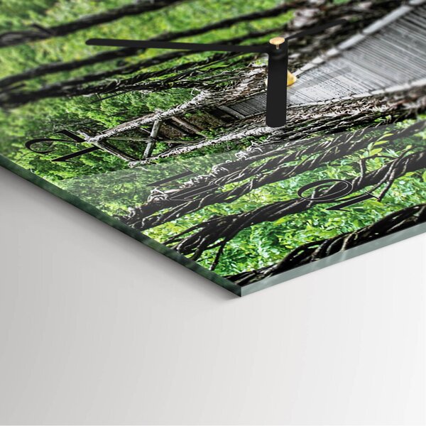 Skleněné hodiny na stěnu Visutý most zskc-30x30-00177089