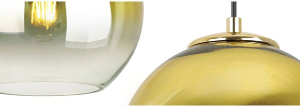 Závěsné svítidlo Bergen Gold Spider, 1x zlaté/transparentní skleněné stínítko (fi 20cm)