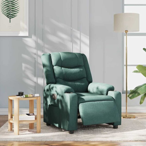 VidaXL Elektrické polohovací křeslo textil [3206569] Barva: Tmavě zelená