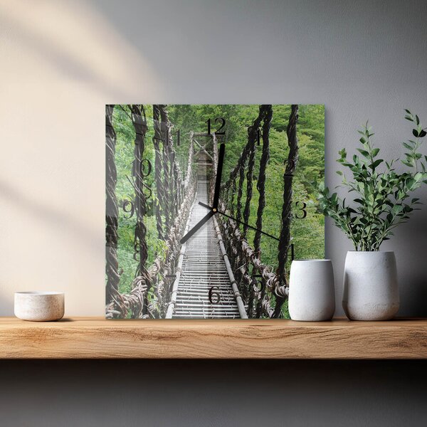 Skleněné hodiny na stěnu Visutý most zskc-30x30-00177089