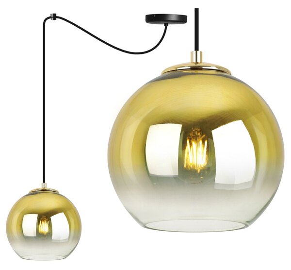 Závěsné svítidlo Bergen Gold Spider, 1x zlaté/transparentní skleněné stínítko (fi 20cm)