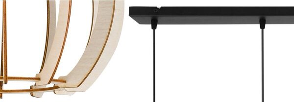 Závěsné svítidlo Timber 9, 4x dřevěné stínítko