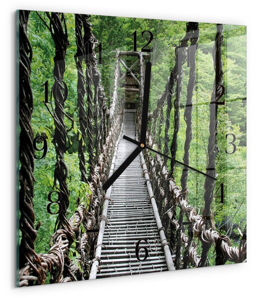 Skleněné hodiny na stěnu Visutý most zskc-30x30-00177089