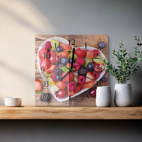 Skleněné hodiny na stěnu Ovoce zskc-30x30-00181446