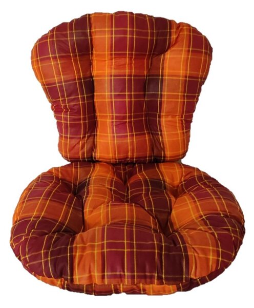 Sedák na ratanové křeslo typ Bahama, Paloma - oranžovočervená kostka