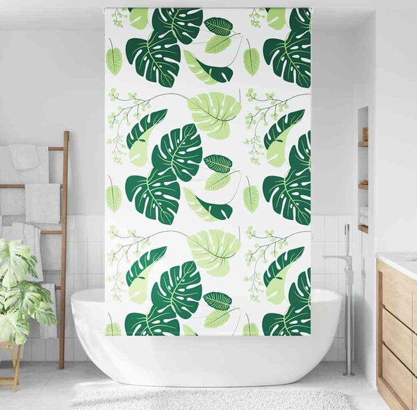 VidaXL Sprchová roleta 140x240 cm Šířka látky 136 cm [4014939] Barva: Zelené listy