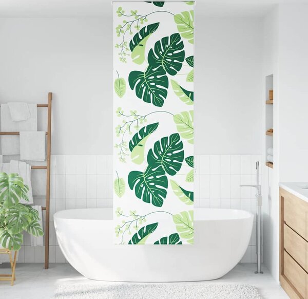 VidaXL Sprchová roleta 60x240 cm Šířka látky 56 cm [4014898] Barva: Zelené listy