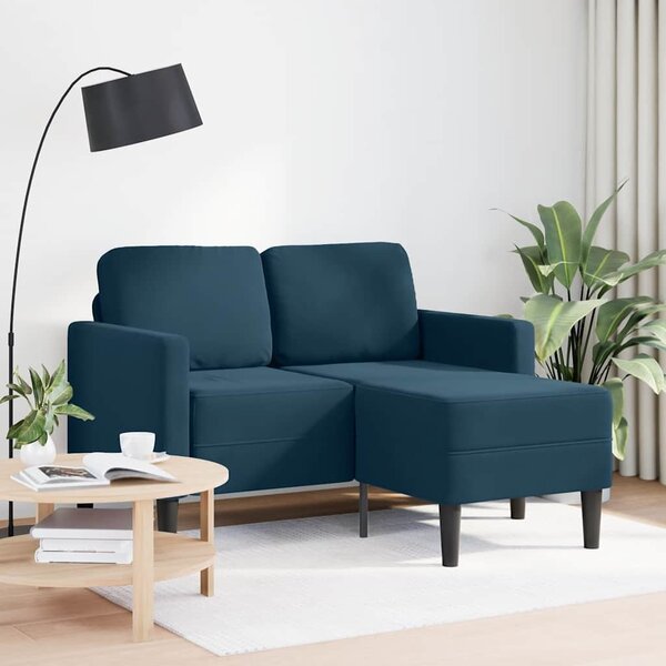 VidaXL Dvoumístná pohovka s lehátkem ve tvaru L 125 cm samet [4107072] Barva: Modrá