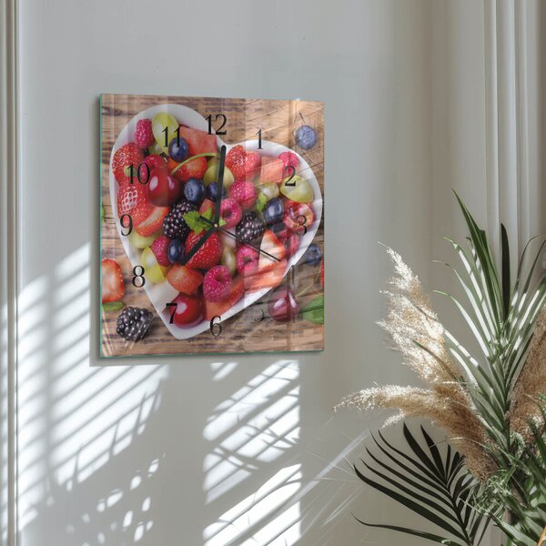 Skleněné hodiny na stěnu Ovoce zskc-30x30-00181446