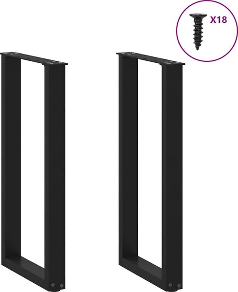 VidaXL Nohy konzolového stolku ve tvaru U, 2 ks, ocel, 28 x (72-73) cm, ocel [4013170] Barva: Černá
