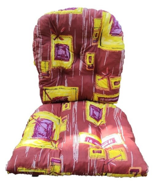 Sedák na ratanové křeslo typ Janeiro - hnědý ornament