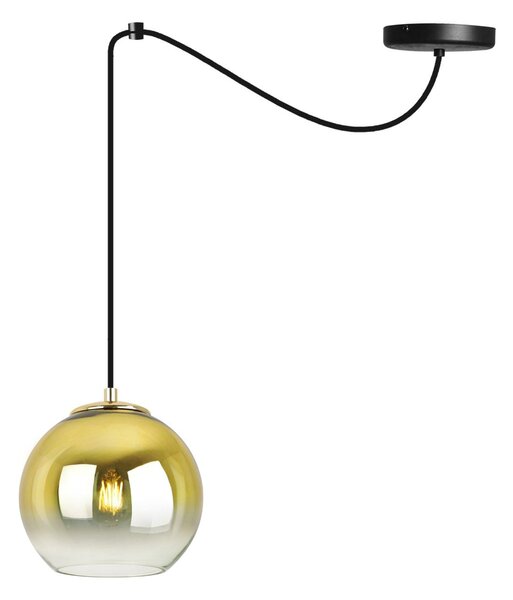 Závěsné svítidlo Bergen Gold Spider, 1x zlaté/transparentní skleněné stínítko (fi 15cm)