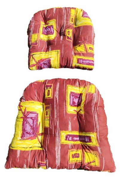 Sedák na ratanové křeslo typ Janeiro - hnědý ornament