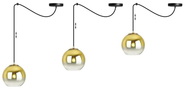 Závěsné svítidlo Bergen Gold Spider, 1x zlaté/transparentní skleněné stínítko (fi 15cm)