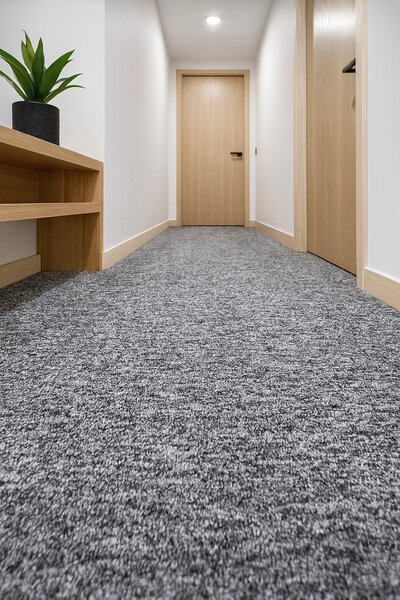 Timzo, Metrážový koberec Mammut 8027 šedý, zátěžový, na míru, šíře 4m, šedá, ab (mřížka), chodba / předsíň