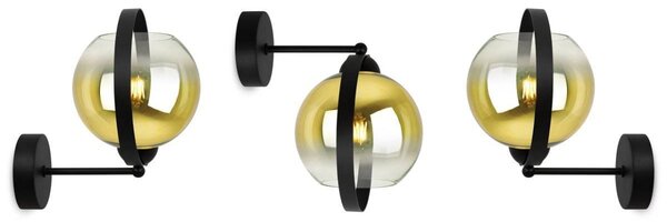 Nástěnné svítidlo Bergen Gold Ring, 1x zlaté/transparentní skleněné stínítko (fi 15cm)
